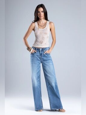 Miss Me Wide-Leg Light Blue Women's Jeans